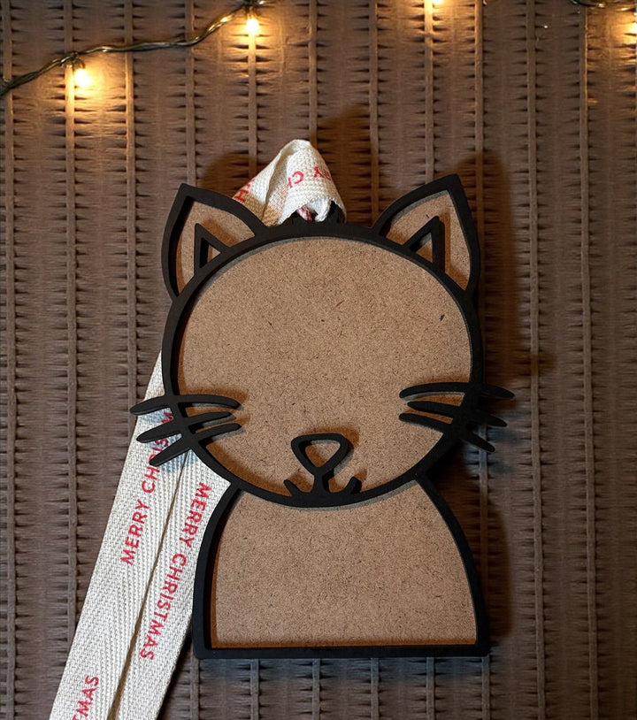 Custom Cat Name & Phrase Ornament — Personalized Feline Keepsake