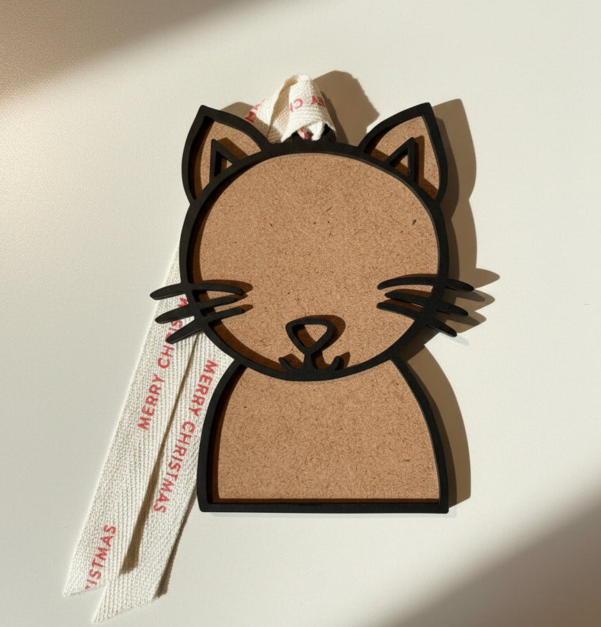 Custom Cat Name & Phrase Ornament — Personalized Feline Keepsake