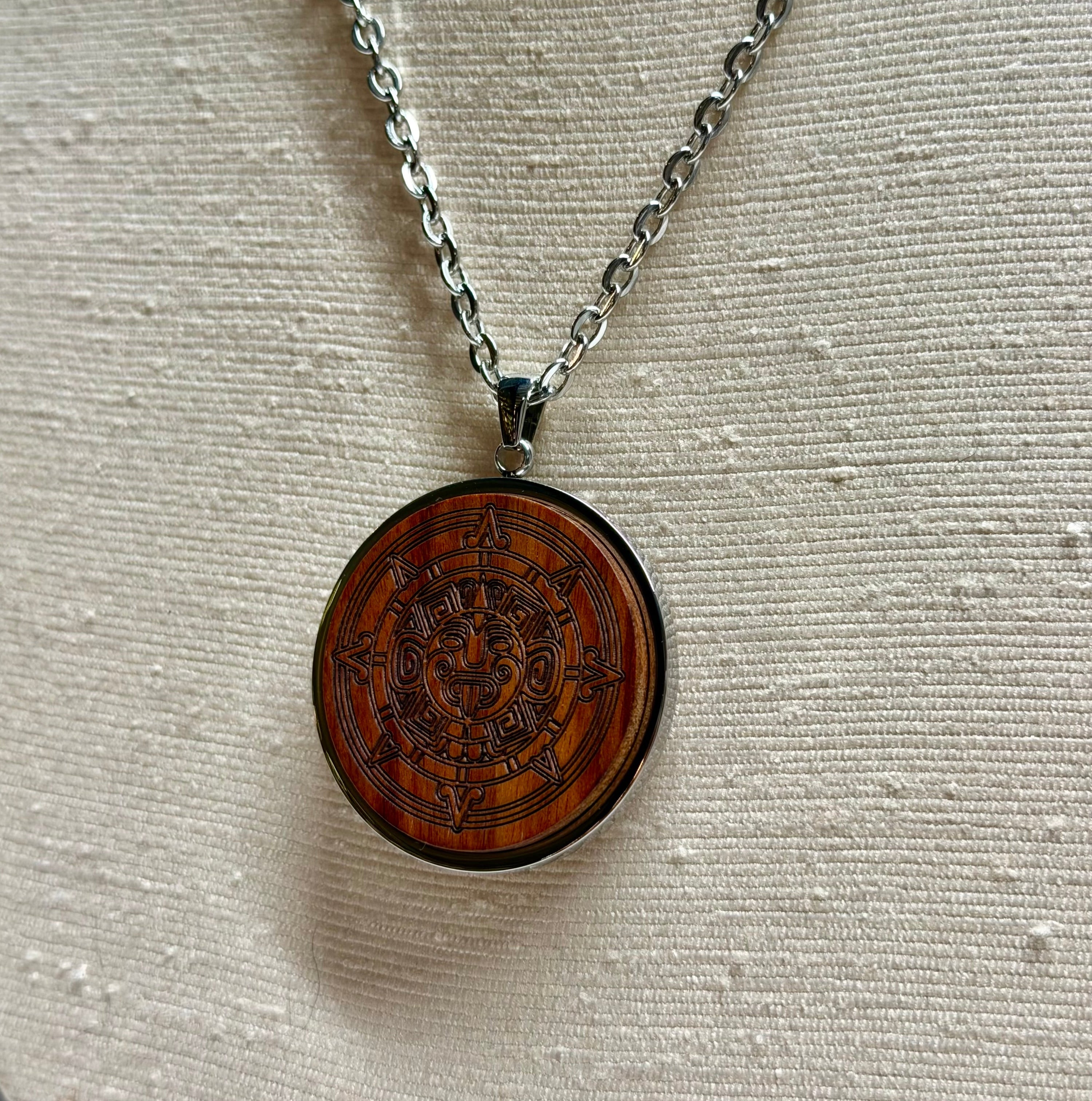 Walnut and Stainless Wood Pendant