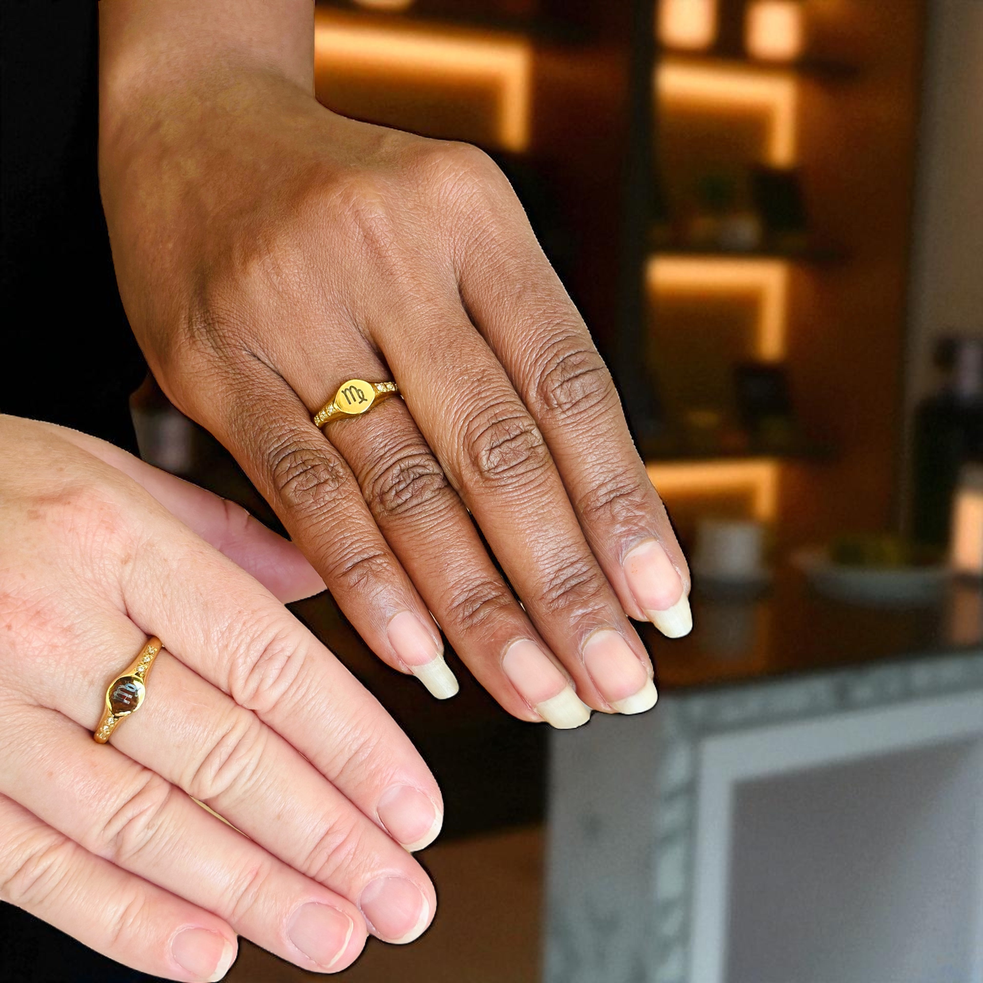 18K Gold PVD Custom Engraved Ring