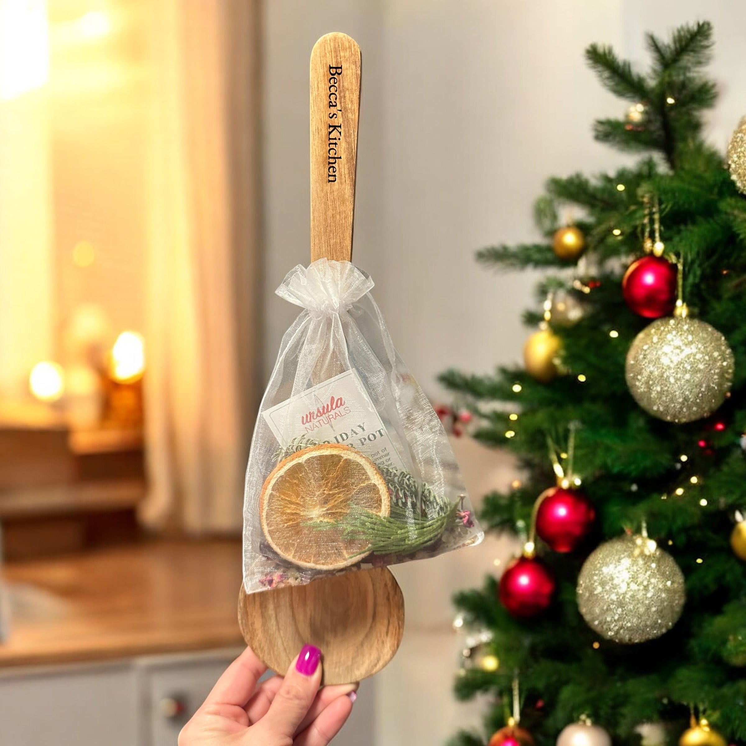 Custom Wooden Spoon + Simmer Pot Gift Set