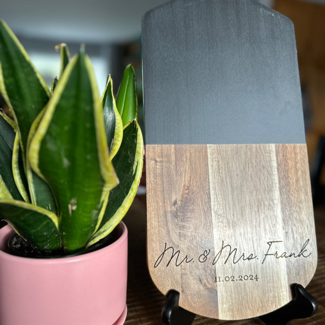 Black Marble and Acacia Cheeseboard